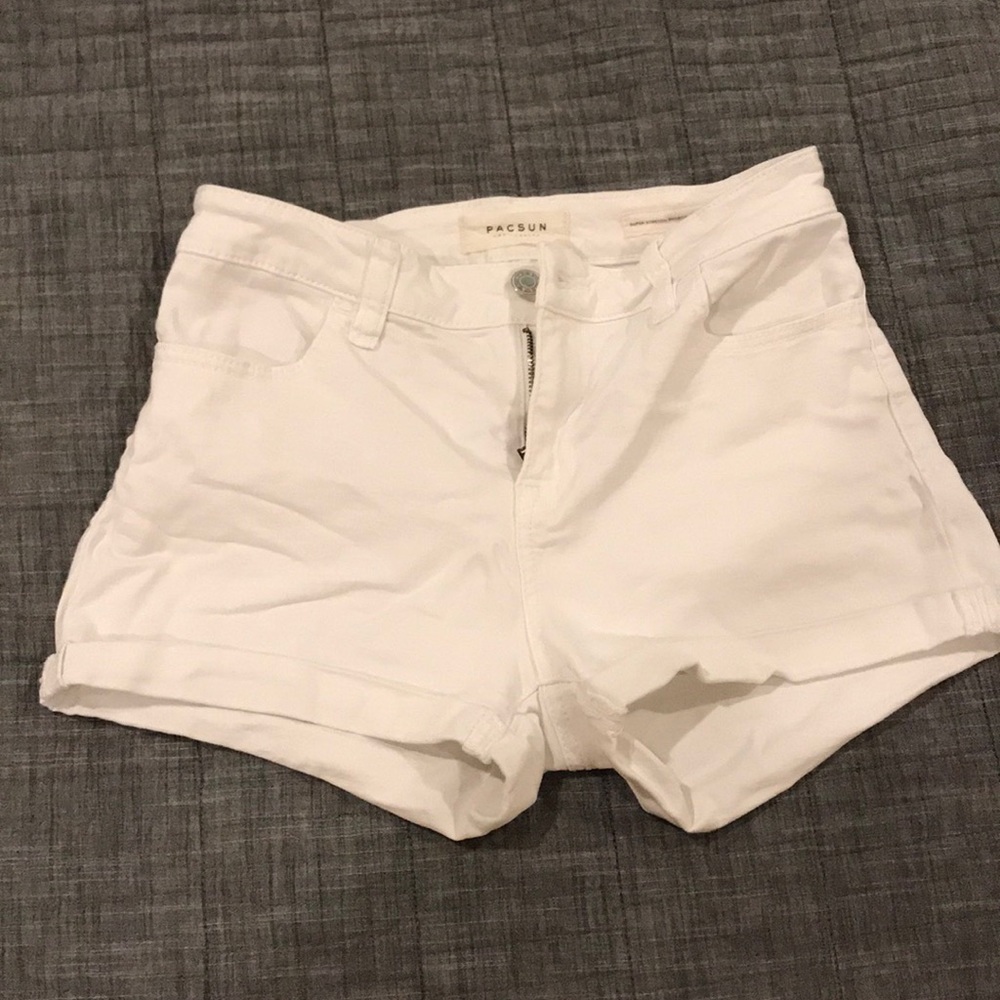 White denim shorts